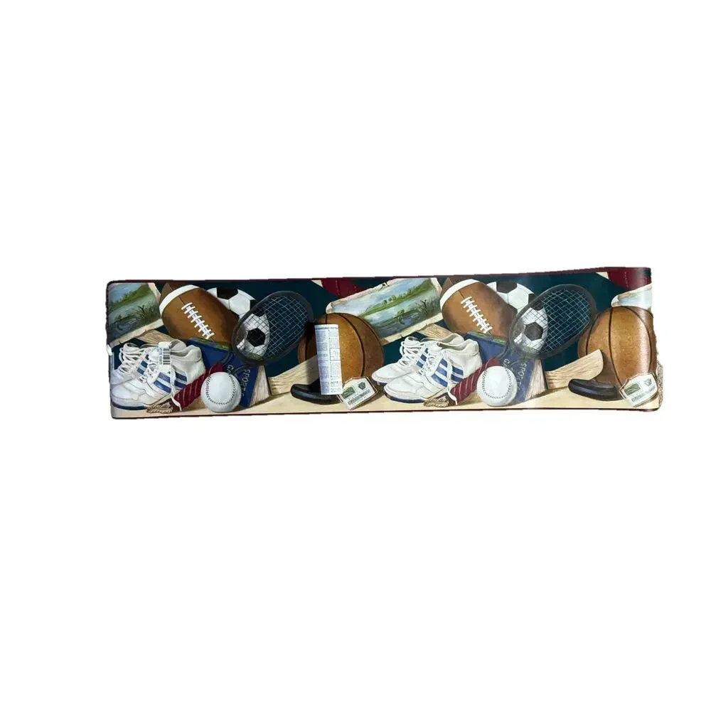 Vintage Seabrook Designs Sports Theme Wallpaper Trim 5 yds New Old Stock Border
